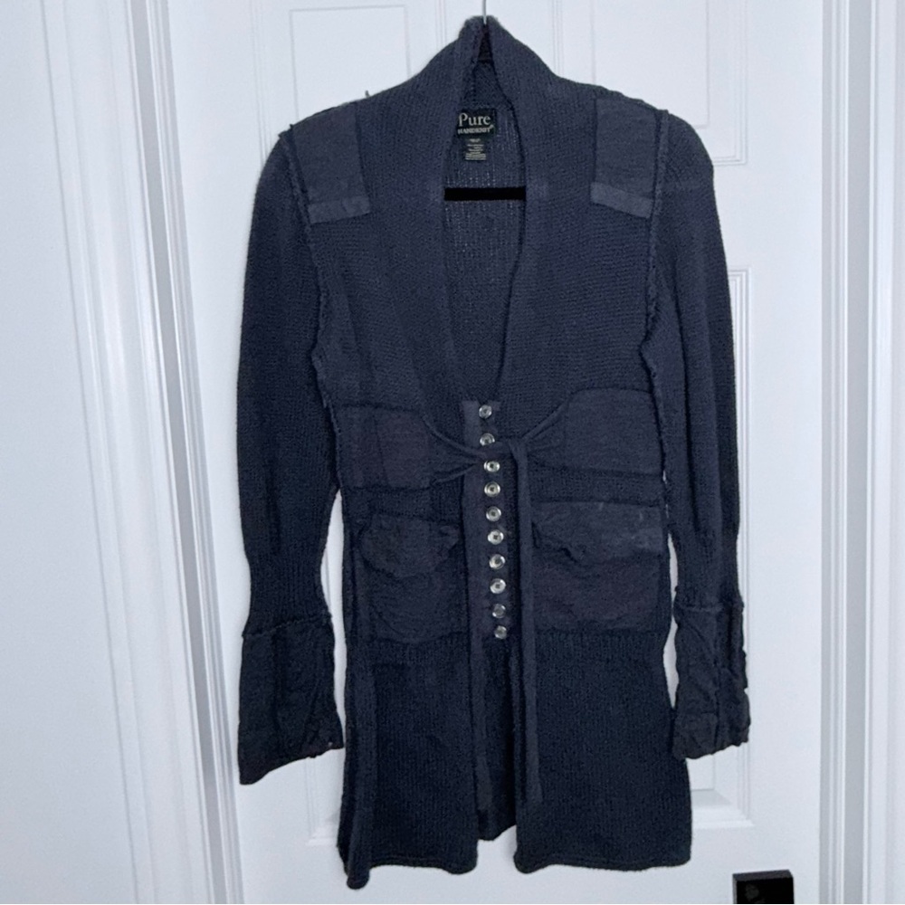 [Pure Handknit] Blue Knit Cardigan - Xs